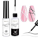 Morovan Gel Liner Nail Art Polish Set 2 Colors Black White Painted Gel Nail Polish Set for Swirl...