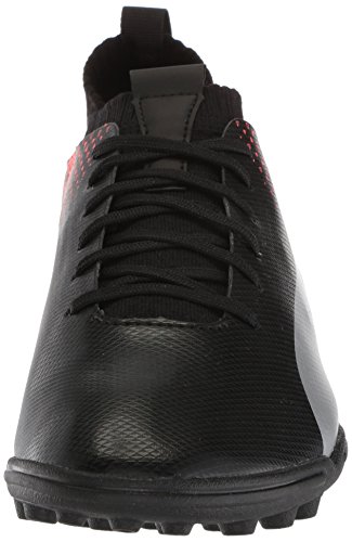 PUMA Puma Men's Evoknit FTB Turf Trainer Soccer-Shoe, Black Silver-red Blast, 10.5 M US