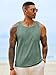 Runcati Mens Tank Tops Casual Sleeveless Hollow Out T-Shirts Muscle Summer Beach Hippie Shirts with Pocket Green