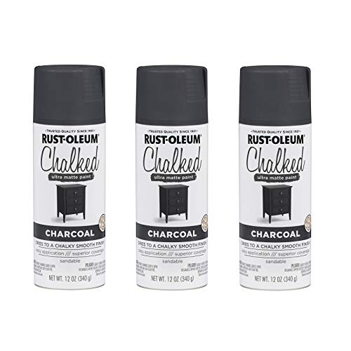 Image of Rust-Oleum 302590-3PK Chalked Ultra Matte Spray Paint, 12 oz, Charcoal, 3 Pack