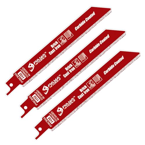 PAYA TOOLS 3-Piece 6" Carbide Grit Reciprocating Saw Blades