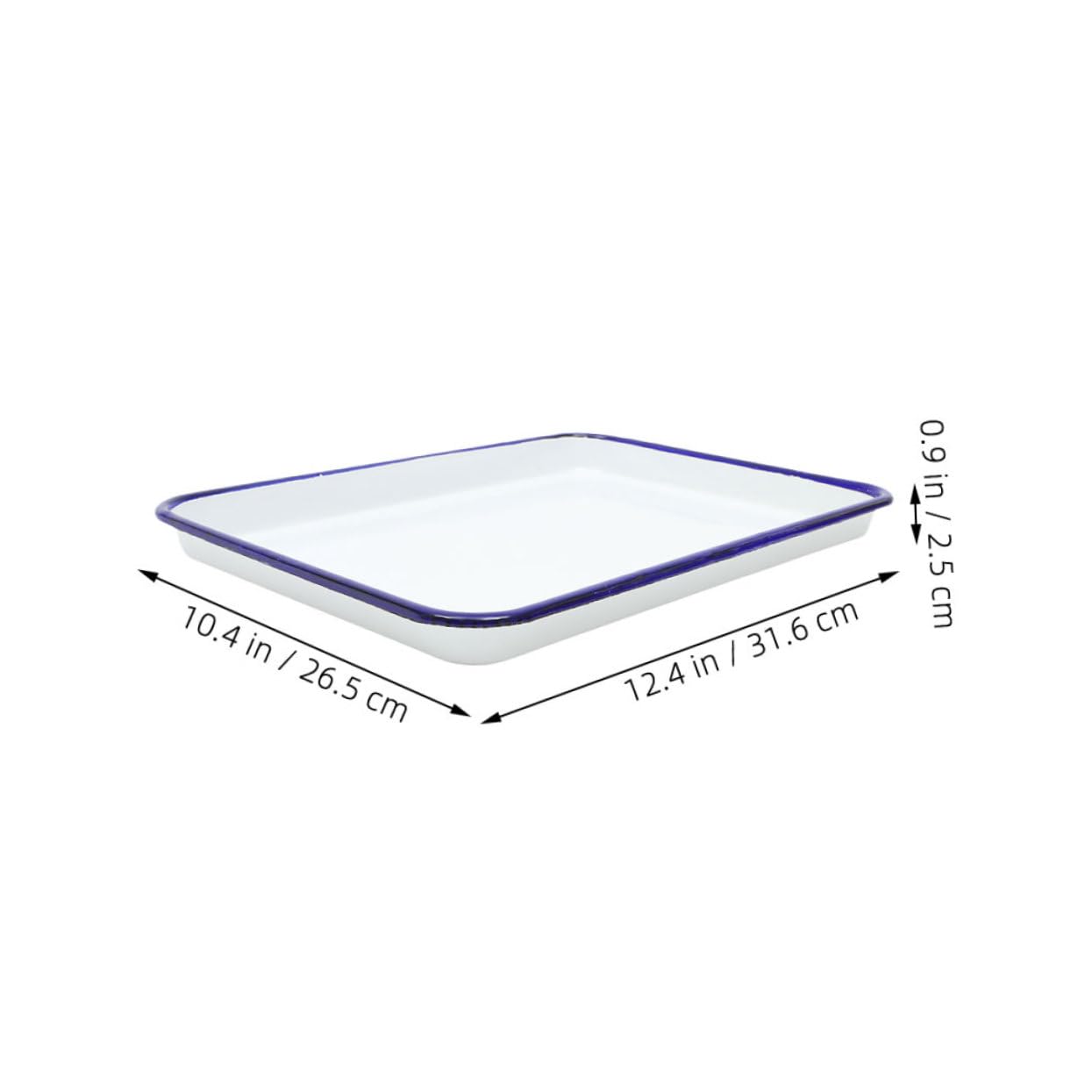 Cabilock Enamel Baking Pan Non-stick Roasting Tray for Desserts Family Meals Serving Dish for Home Restaurant Use Easy to Clean