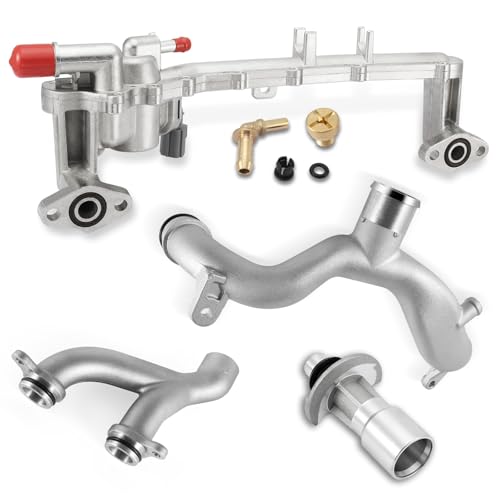 AULINK (OEM Part) LR090630 Aluminum Water Pump Thermostat Top Crossover Hose (Only Fit 5.0L) For 2010-2020 Land Rover LR4,Range Rover,Range Rover Sport 5.0L V8 LR109402 LR122709 LR087559 LR077042