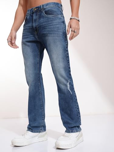 Image of Highlander Men's Loose Baggy Fit Jeans | Mid Rise | Cotton |Relaxed & Trendy | Oversized Silhouette for Comfort| Jeans for Man