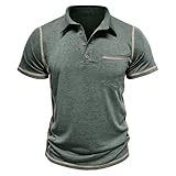 Herren-Polo-Shirts, Stretch-T-Shirt, schmale Passform, Kragen, kurzärmelig, Revers, Knopfleiste,...