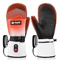 Heated Mittens for Men Women 7.4V 3000mAh Battery Ski Gloves, Fast Charging Electric Waterproof, Touchscreen Warm Winter Gloves for Outdoor Skiing, Hiking, Snowboarding, Camping, and Riding