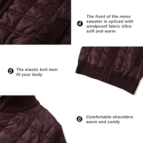 Image of VtuAOL Men's Cardigan Sweaters Casual Full Zip Sweaters Knitted Cardigan with Pockets