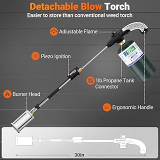 Sondiko Propane Torch Weed Burner, Ideal Weed Torch, Gas Welding Equipment, Heavy Duty Blow Torch with Turbo Trigger for Garden Stumps Wood Snow and Roofing