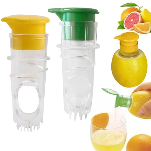 Exprimidor de Limón y Naranja | 2 Piezas Exprimidor Manual de Cítricos | Exprimidora Limas con Filtro Incorporado y Grifo | Lemon Orange Juicer Squeezer | Exprimidora Frutas Multiusos para Hogar Bar