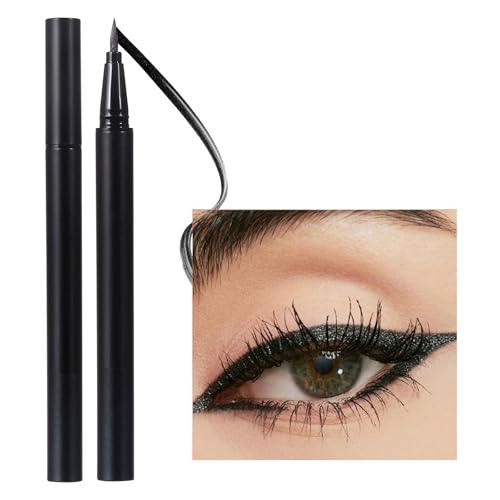 Ultradelgado líquido delineador de ojos, resistente al agua, lápiz de kajal, duradero y brillante, fácil de usar, maquillaje de alta pigmentación y resistente al borrado para mujeres (Gris Oscuro)
