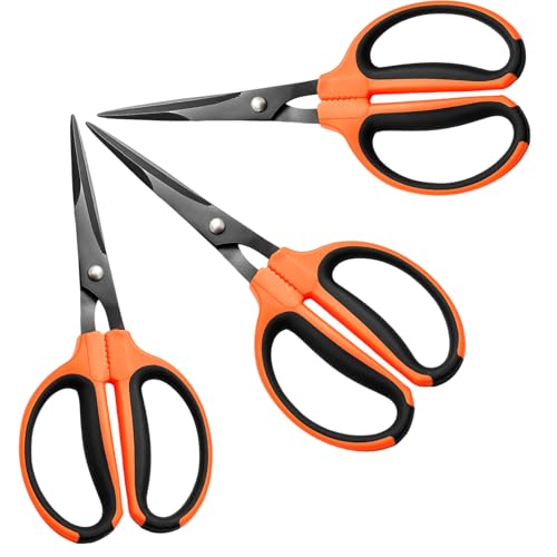 GROWNEER 3 Packs Trimming Scissors Teflon Coated Non Stick Blades Pruning Shears Gardening Hand...