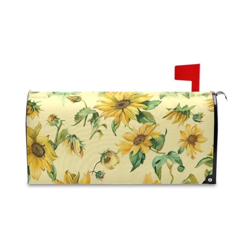 Yoogain Slow Style Girasole Oro Salvia Verde Decorativo Casella Delle Poste Coperture per Pasqua Unico Memorial Day Copertura Della Cassetta Postale Formato Standard per Buzon