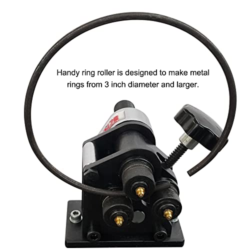 KAKA INDUSTRIAL PR-3 Ring Roll Bender, 3inch Manual Roll Bender,Manual Sheet Steel Ring Roll Bender up to 1/4" round bar and 1" x 3/16" flat bar, easy to operate.
