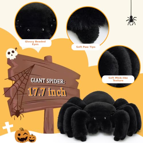 Image of MorisMos Large Spider Plush, 18 inch Soft Spider Stuffed Animal