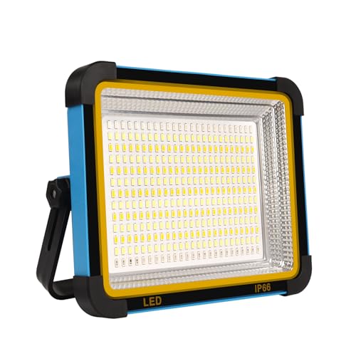Tayire Foco LED Recargable 100W Bateria Foco de Trabajo con energía solar y Bateria USB Recargable Base Magnética 325LEDs 5 modos de iluminación Ideal para Camping, Pesca, Emergencias, Garaje, Taller