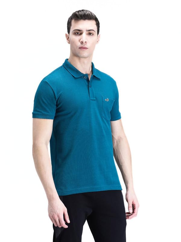 Image of CROCODILE Men's Solid Casual Wear T-Shirt | Polo Neck | Half Sleeves | Pull On | Regular