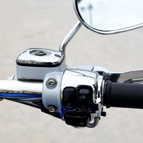 HDBUBALUS Tampa de cilindro mestre de freio dianteiro cromado adequado para Harley Touring 05-07 Dyn