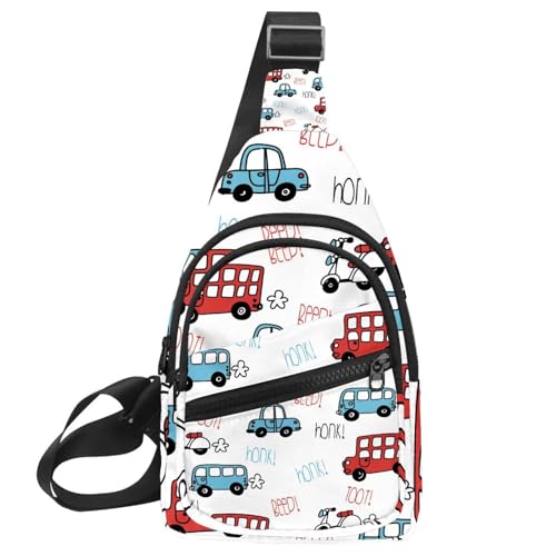 Sac à bandoulière multicolore en sergé léger et résistant 30x18cm