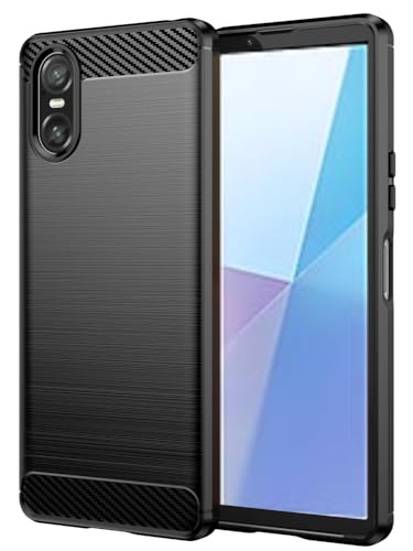 Folmecket Coque Sony Xperia 10 VI, Fibre de Carbone Résistant aux Rayures, Absorption des Chocs Souple en Caoutchouc TPU Housse de Protection pour Sony Xperia...