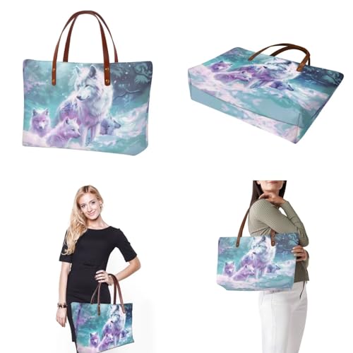 Image of 2PCS Tote Bag for Women Top Handle Purse with Wallet, Hobo Bag Tote Shoulder Bag with PU Cosmetic Bag