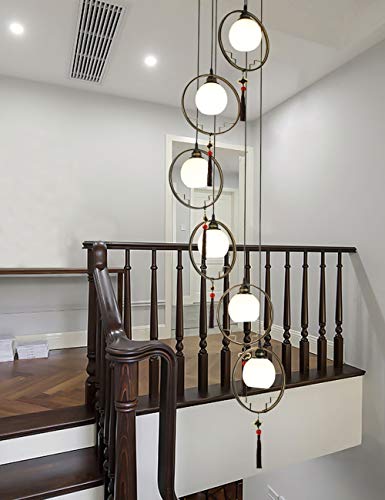 Luminaire suspendu salon pour pavillon duplex moderne - 5
