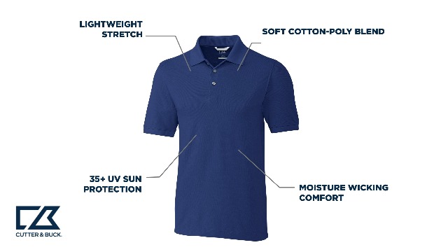 Camiseta polo para hombre grande y alto de Cutter & Buck, manga corta, protección UV UPF 35+ miniatura 6