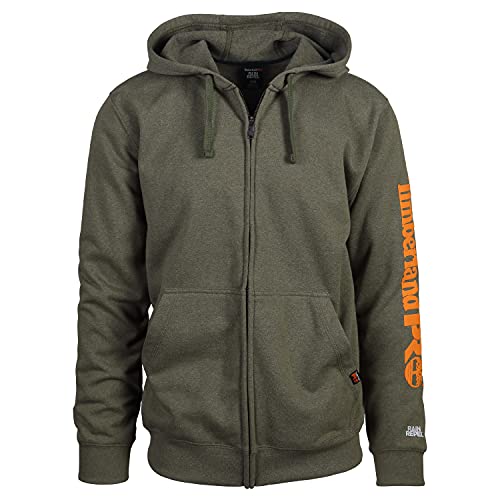 Timberland PRO Men's Honcho Sport Full-Zip Hooded Sweatshirt, Burnt Olive, Extra Large
