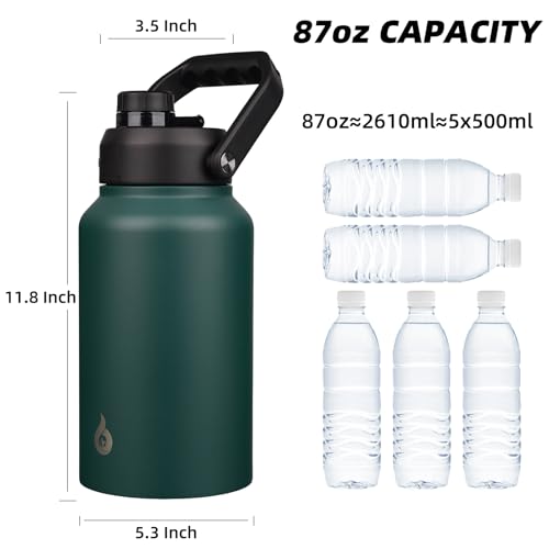 Image of BJPKPK 87oz Insulated Water Bottle, Large Stainless Steel Water Jug