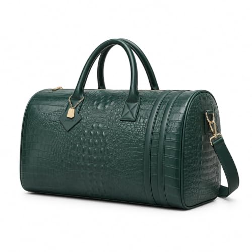Tote&Carry Apollo 2 Vegan Leather Duffle Bag, TSA-Approved Carry-On for Men & Women, Gold Hardware Weekender for Travel, Gym, or Overnight Use