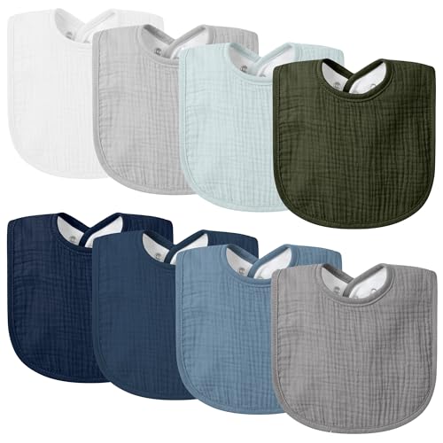 VOMARHUG Musselin Lätzchen Baby,Super Weiche Baumwolle Halstuch Baby,Sabber Lätzchen für Säugling Kleinkinder,8 Stück
