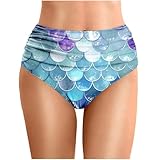 Generisch Damen Strand-Badehose mit Plisseedetail doppellagigem Dreiecksschnitt für sommerliche Badevergnügen (Sky Blue, M)