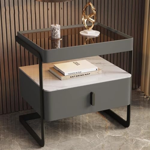 Table bout table d'appoint avec rangement ouvert et tiroir de salon