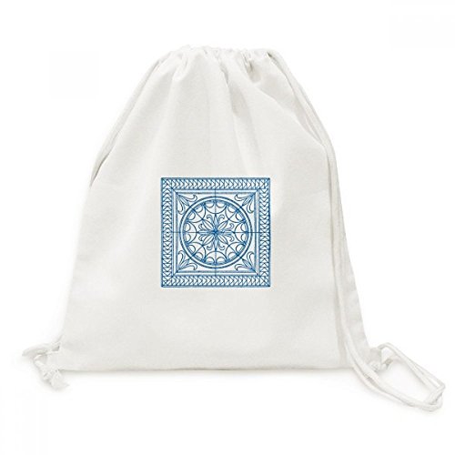 Sac à cordon style Talavera bleu pour transporter vos affaires de voyage