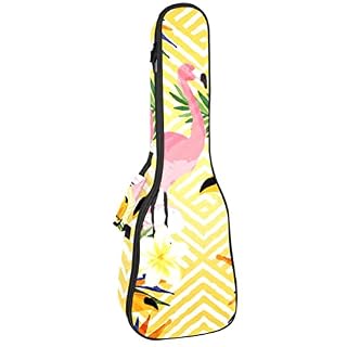 Flamingo Toucans Housse de transport imperméable Oxford rembourrée de 10 mm d’épaisseur pour ukulélé de concert de 58,9… - Les Beatles, Paul McCartney, John Lennon, RIngo Starr, George Harrison