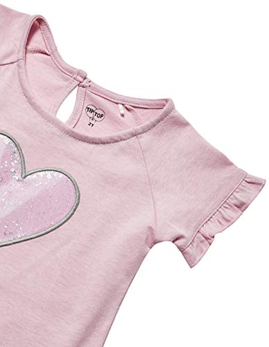Camiseta Coração paetês, Tip Top, meninas, Rosa Claro, 1T