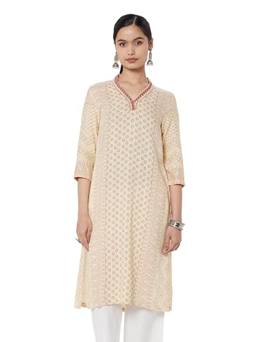Image of BIBA Women Printed Regular Fit Straight Kurta