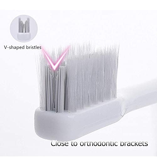 Y-kelin Kieferorthopädische Zahnbürste, V-Form, weiche Borsten, 8 Packungen，(farblich sortiert, Farbe nicht wählbar), sehr weiche Zahnbürste, toothbrush
