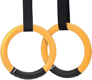 PACEARTH Gymnastic Rings 1100lbs Capacity with 14.76ft Adjustable Buckle Straps Pull Up Exercise Rings Non-Slip Rings for Home Gym Full Body Workout