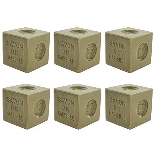 Marseille Olive Oil Soap Cubes 6 x 400g Pack, 72% Olive Oil