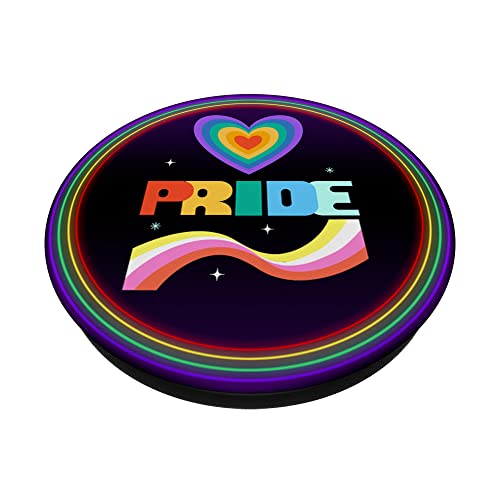 Pride Pop Socket LGBT Pride Rainbow Lesbian Gay Pride Ally PopSockets Swappable PopGrip, Black - Image 2