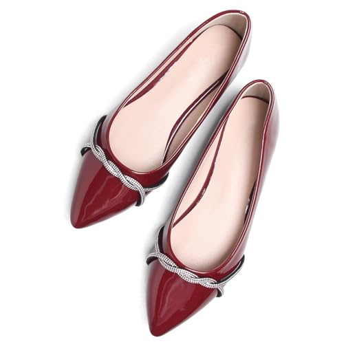 Image of Stunner Womens Flats Fashion Pointed Toe Bowknot Ballet Flats Cute Slip On Dress Flats Comfortable Party Wedding Flats2
