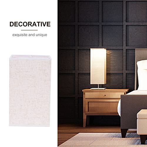 Osaladi Cloth Lamp Shades Square Cloth Lamp Shades E27 Square Fabric Light Shade Decoration Lamp Cover For Table Lamp Floor Pendant Light 4. 72X4. 72X7. 86Inch, Linen #TOP2