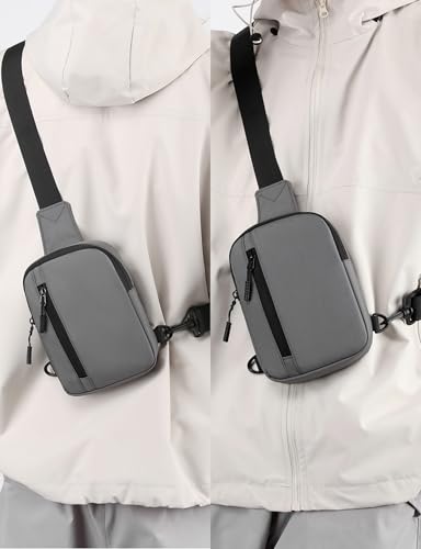 Image of Peicees Mens Mini Sling Bag Chest Bag Shoulder Bag Women Crossbody Bag Phone Holder with Reversible Strap and Dual Pocket