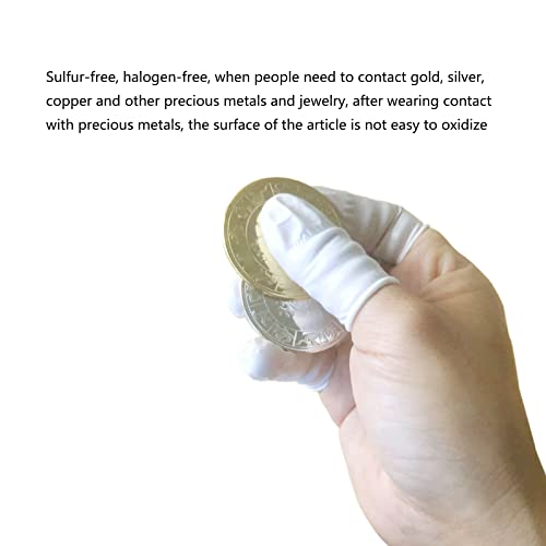 Image of Medium Disposable Nitrile Finger Cots Anti-Static Lens Finger Covers Beauty Protection Sleeves Not Allergic 100pcs (White)
