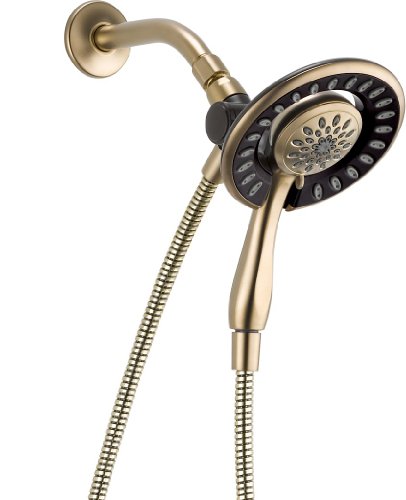Delta Faucet 4-Spray Touch-Clean In2ition 2-in-1 Dual Hand Held Shower Head with Hose, Champagne Bronze 58065-CZ