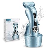 Electric Razors for Women , Akunbem Shaver for Women Bikini Trimmer for Legs and Underarms Hair Removal Rechargeable Wet and Dry Lady Shaver Cordless with LED Display Womens Electric Razor