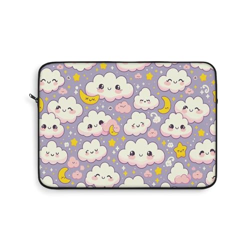 Funda para portátil de nubes Kawaii para llevar tu laptop de 13 pulgadas a la universidad
