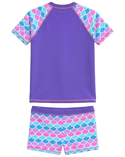Image of weVSwe Girls Rash Guard Set 2-Piece UPF 50+ Sun Protection Swimsuit 2T-14 Years