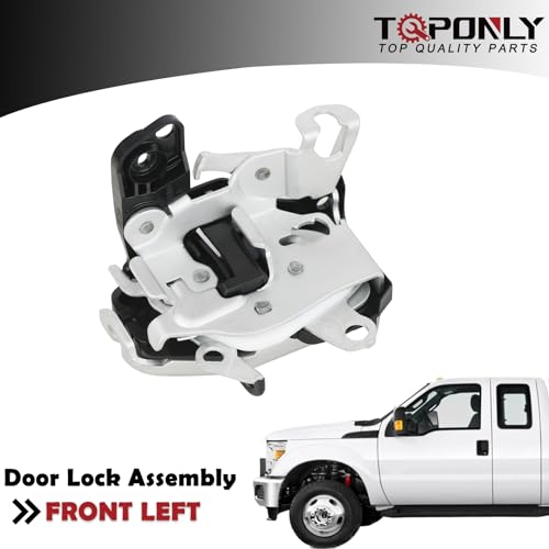 Image of TQPONLY Door Lock Latch Assembly | Compatible with 1999-2008 Ford F150 F250 F350 F450 F550 F650 F750 Excursion Lincoln Mark LT | Front Left Driver Side Replaces 6C3Z-2521813-A 3C3Z-2521813-AA