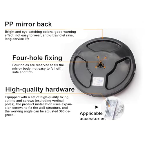 Miroir de circulation extérieur avec support réglable pour allée - 3